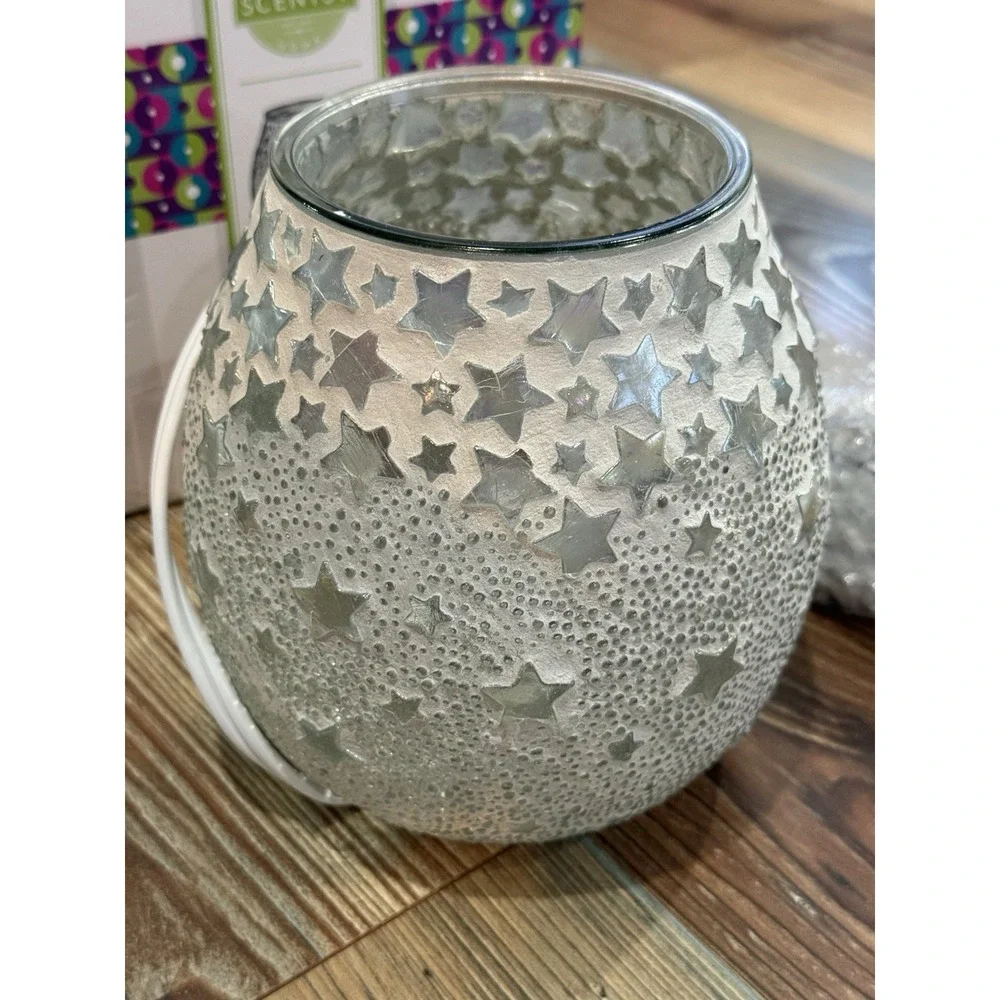 Scentsy Night Sky Wax Warmer Glitter Stars Romantic Retired Celestial NIB